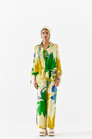 Yellow Rose Drawstring Shirt & Trousers
