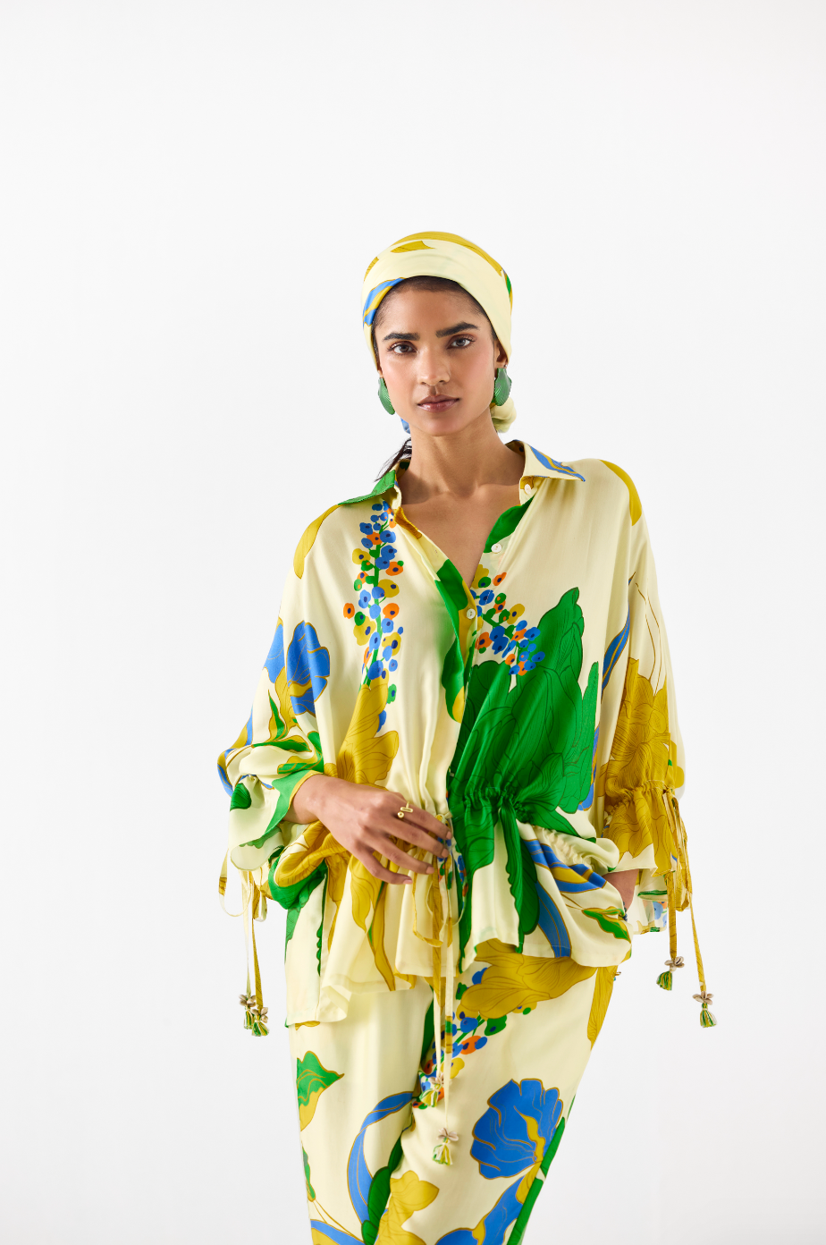 Yellow Rose Drawstring Shirt & Trousers