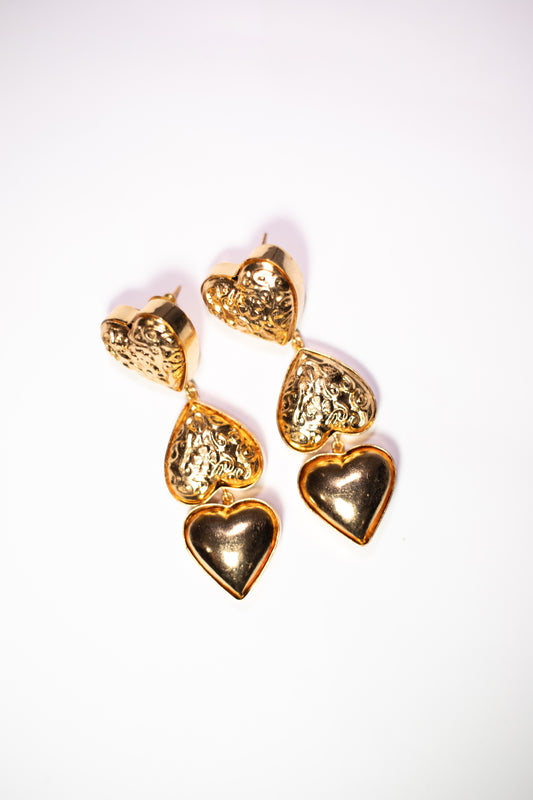 Engraved Heart Earrings