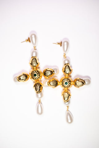 Sun Cross Earrings