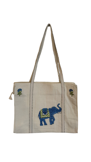 Haathee Quilted Tote Bag