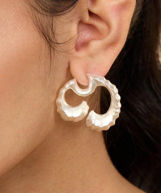 Coral Wave Silver Mini Studs