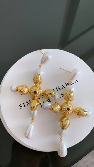 Sun Cross Earrings