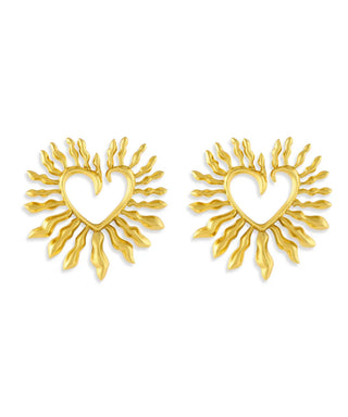Amour Heart Gold Earrings