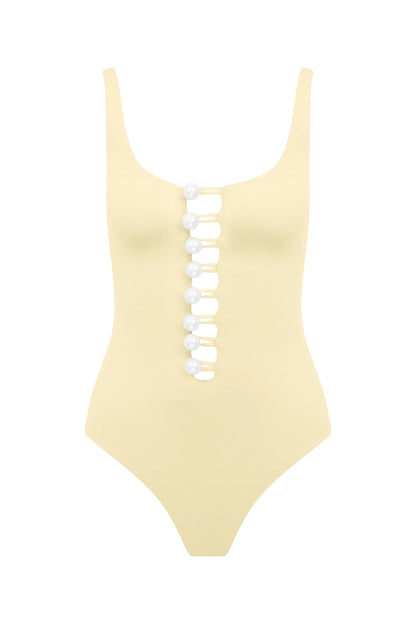 Faux-pearl Button Embellished Be Happy