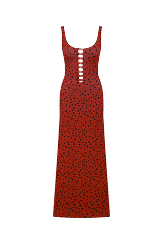 Be happy polka dots dress M / Brick Red Be happy polka dots dress M / Brick Red