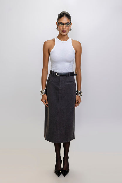 Tailored Wool Skirt