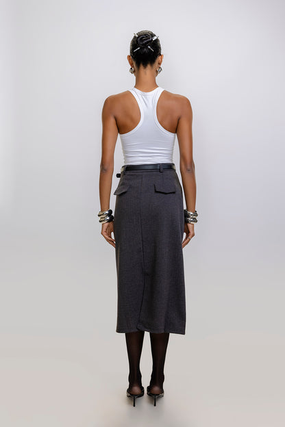 Tailored Wool Skirt