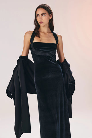 Sophie halter-neck bandage dress