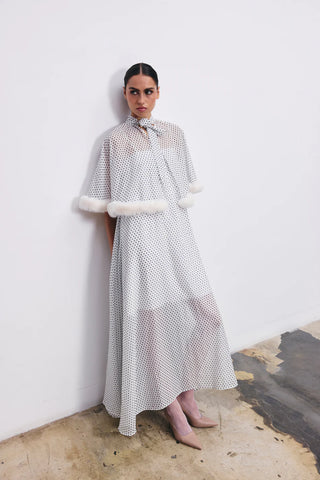 Charlotte cotton cape dress XS / White