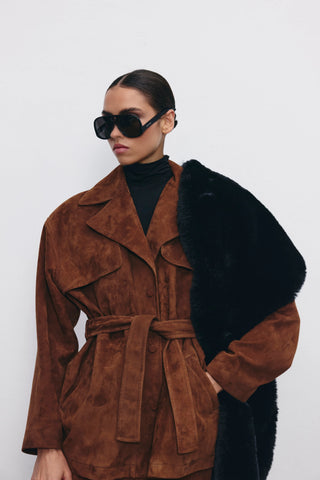 Madeliene suede oversized jacket