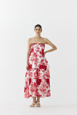Chintz Tiered Off-Shoulder Dress
