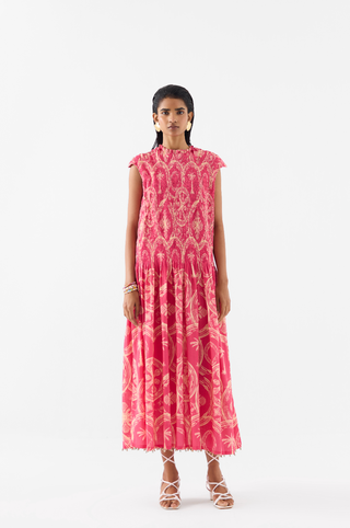 Areca Palm Ruching Dress