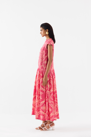 Areca Palm Ruching Dress