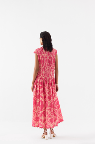Areca Palm Ruching Dress