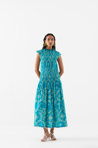 Coconut Palm Ruching Dress