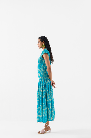 Coconut Palm Ruching Dress