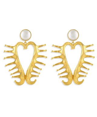 Amour Heart Pearl Earrings
