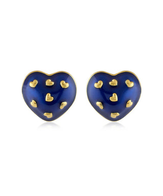 Amour Enamel Heart Studs
