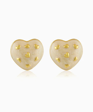 Amour Enamel Heart Studs