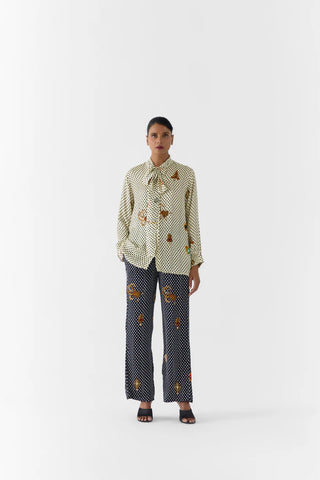 Pearl Polka Dot Knot Shirt & Onyx Polka Pants