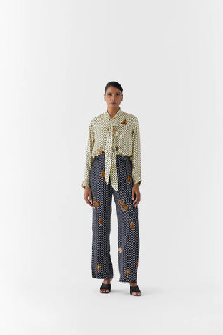 Pearl Polka Dot Knot Shirt & Onyx Polka Pants